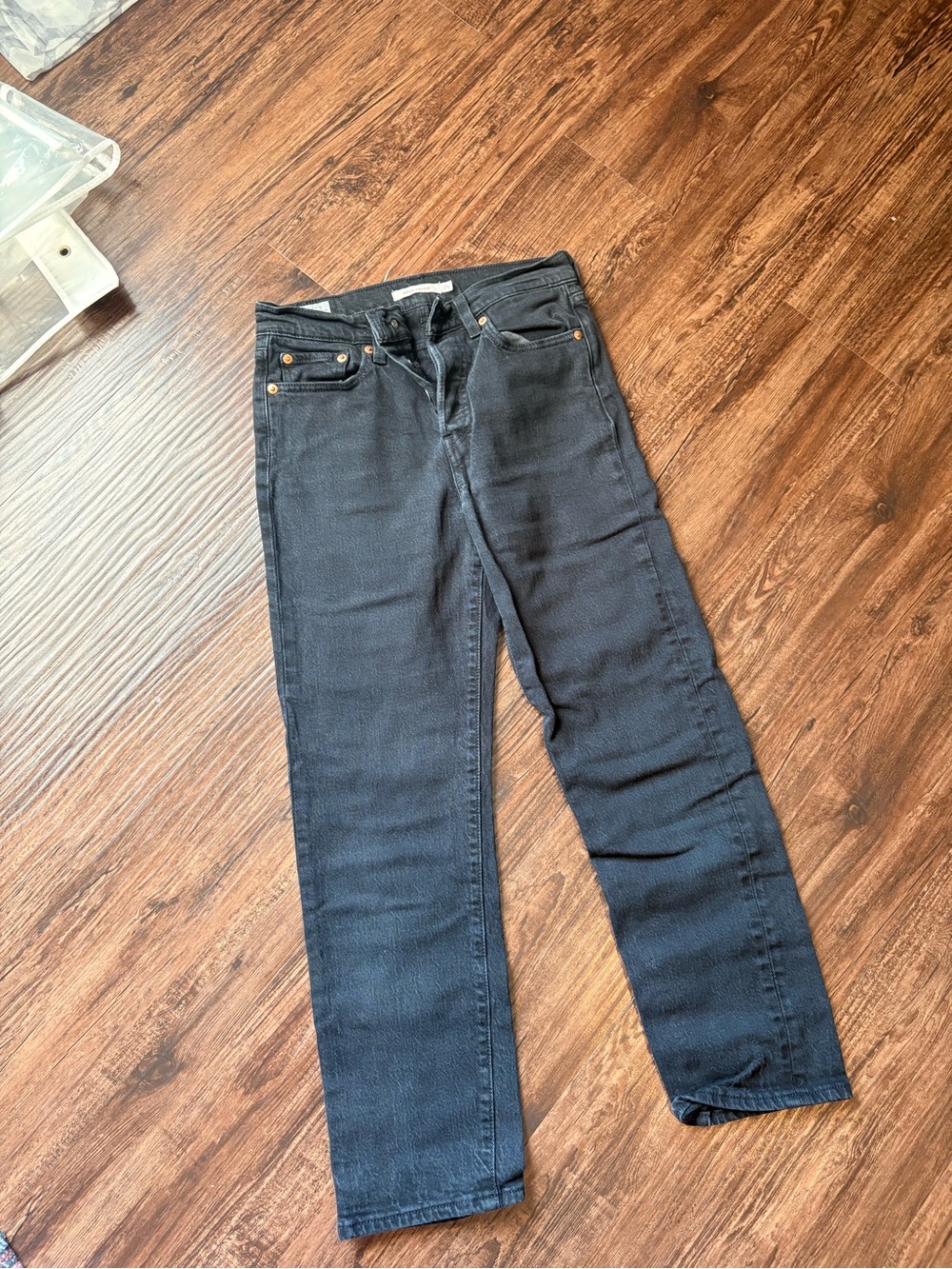 Levi's Women's Black Wedgie Straight-Leg Jeans